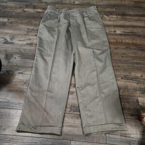 Savane Slacks Men size 36x32 cuffed ankles gray 2645